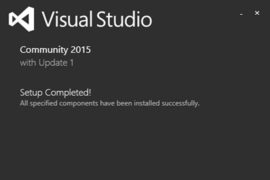 Visual Studio Community 2015 setup completed