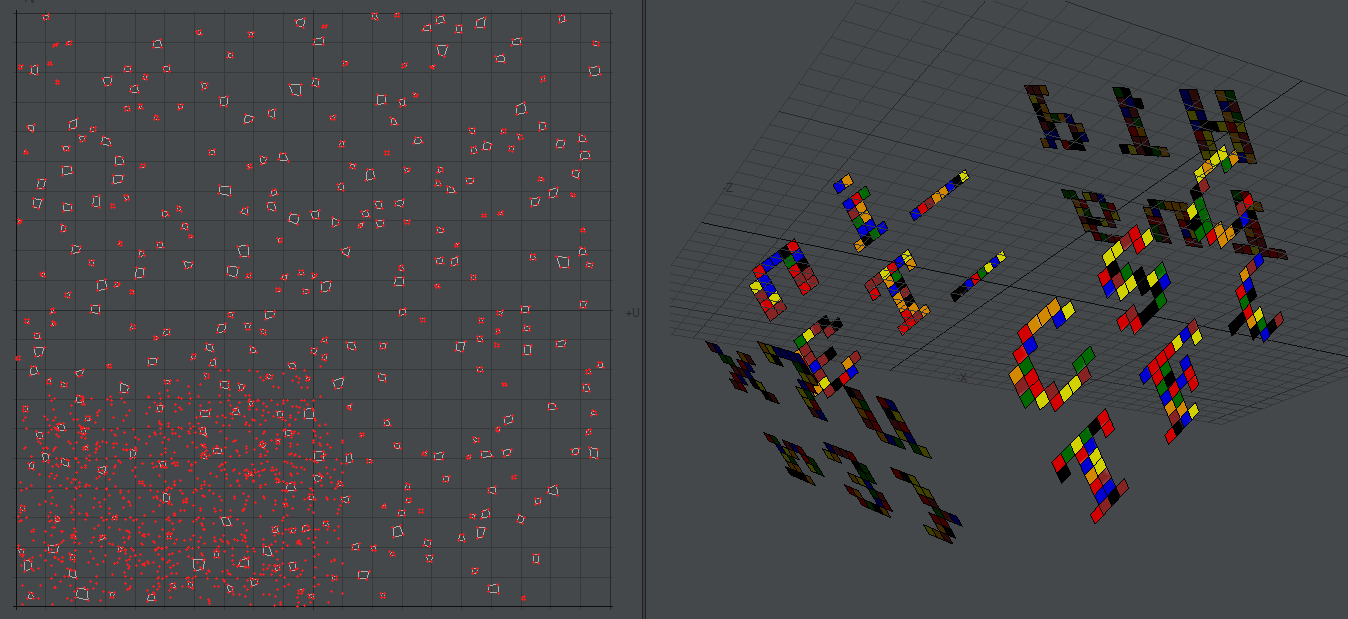 UV map with deleted polygons