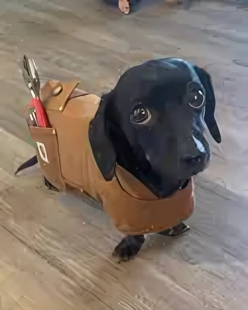 dog wearing tools 3